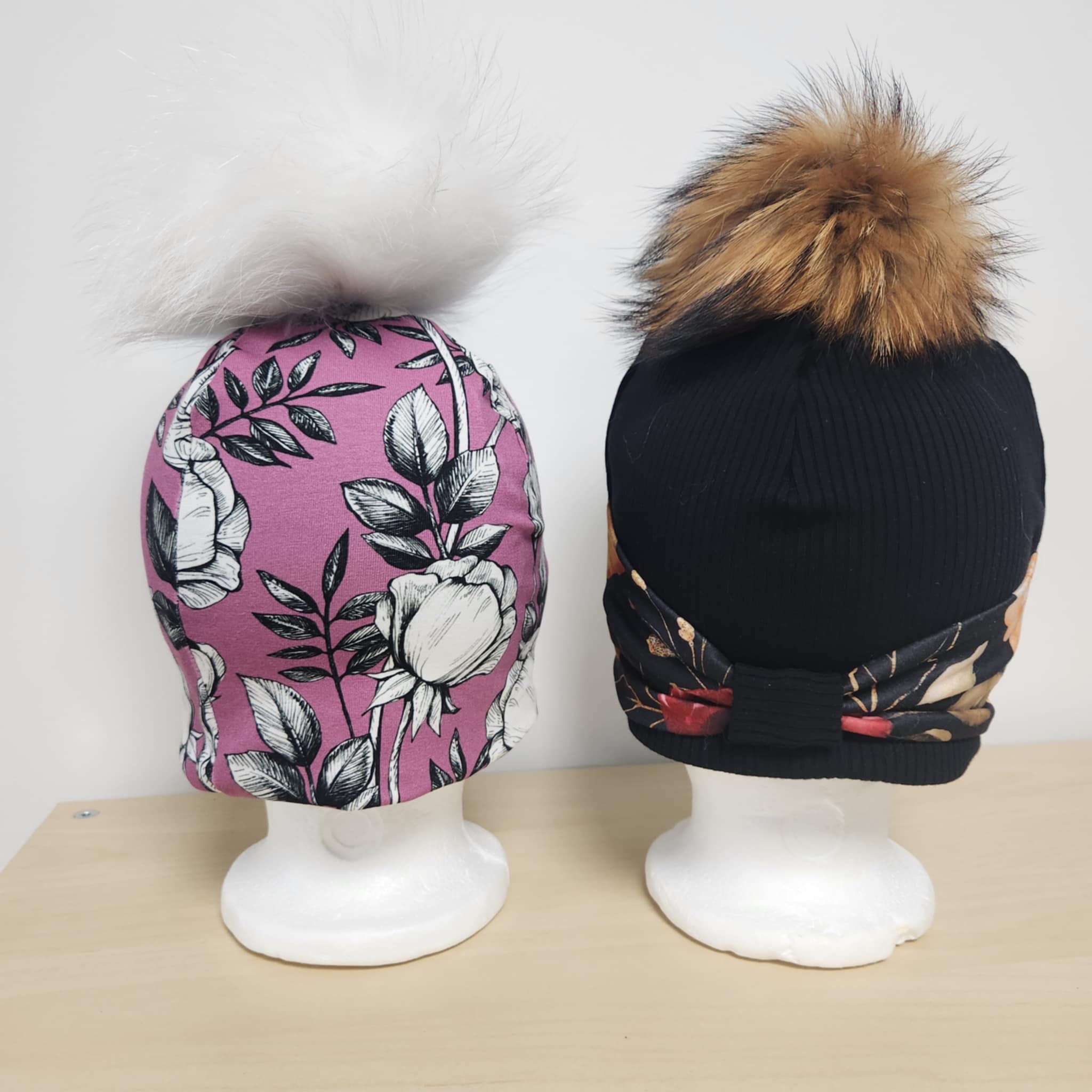 Tuque avec pompon en fourrure